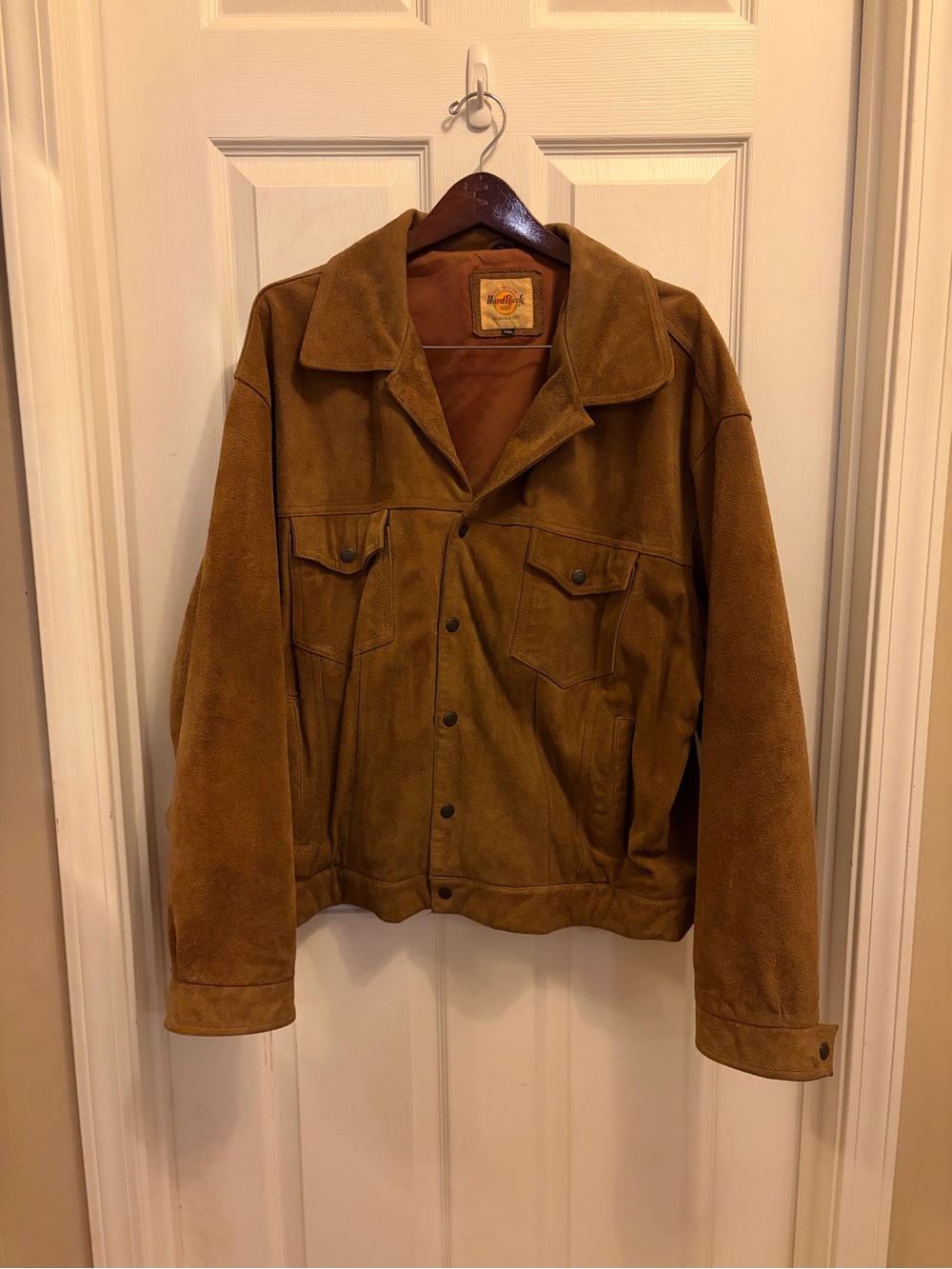 Hard Rock Cafe Men's Brown Suede Bomber Jacket